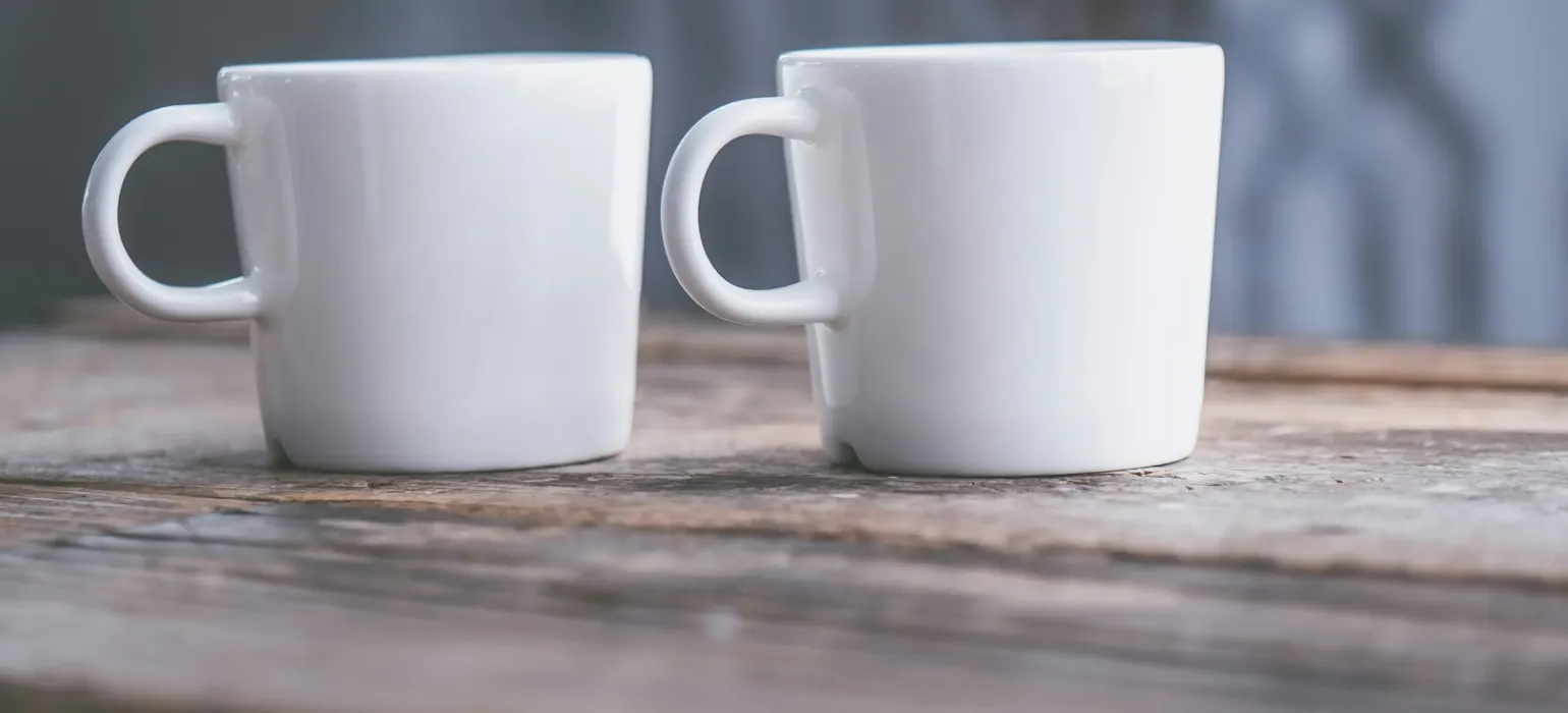 Two white teacups