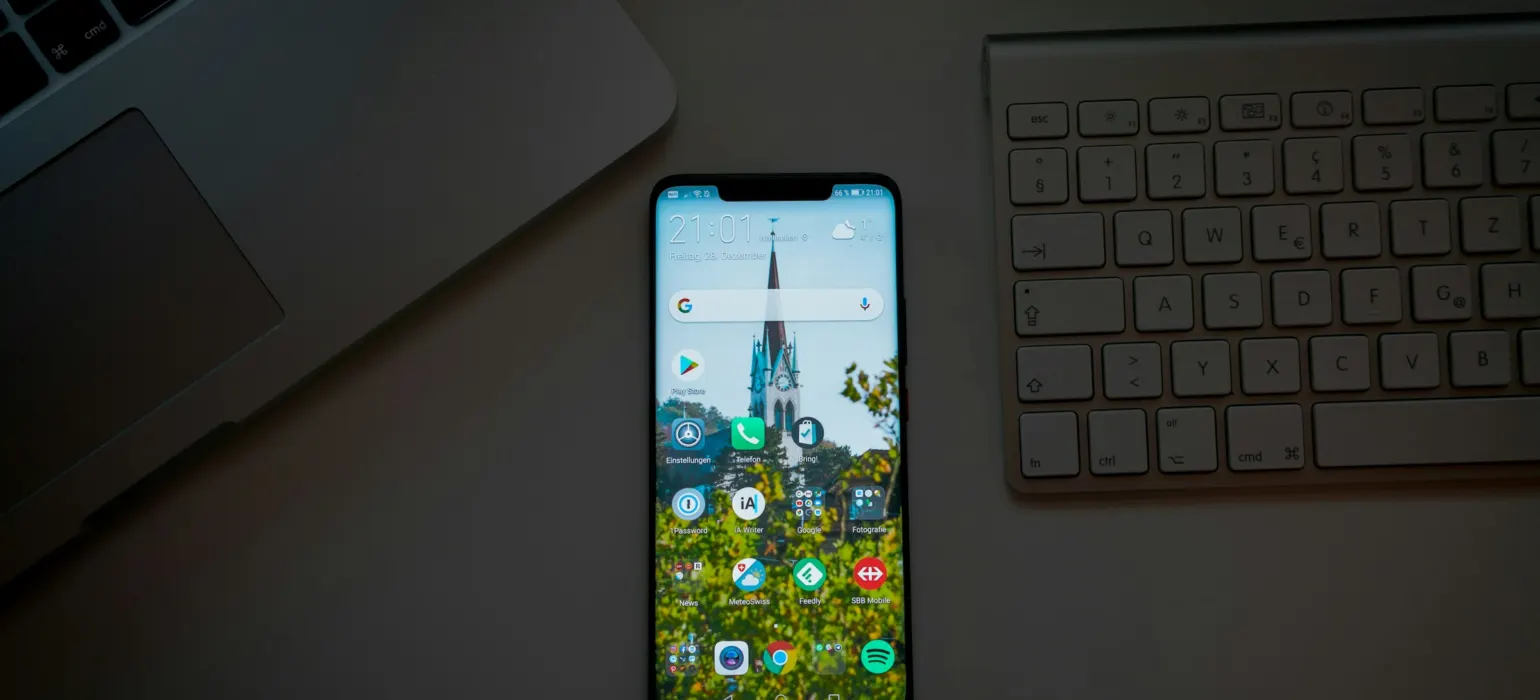 Turned-on smartphone