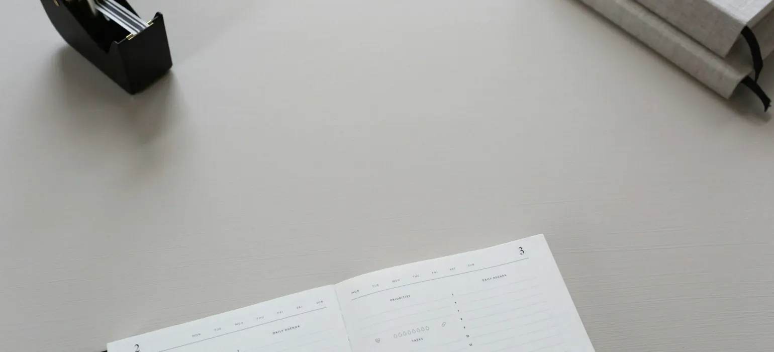 Tape dispenser near book