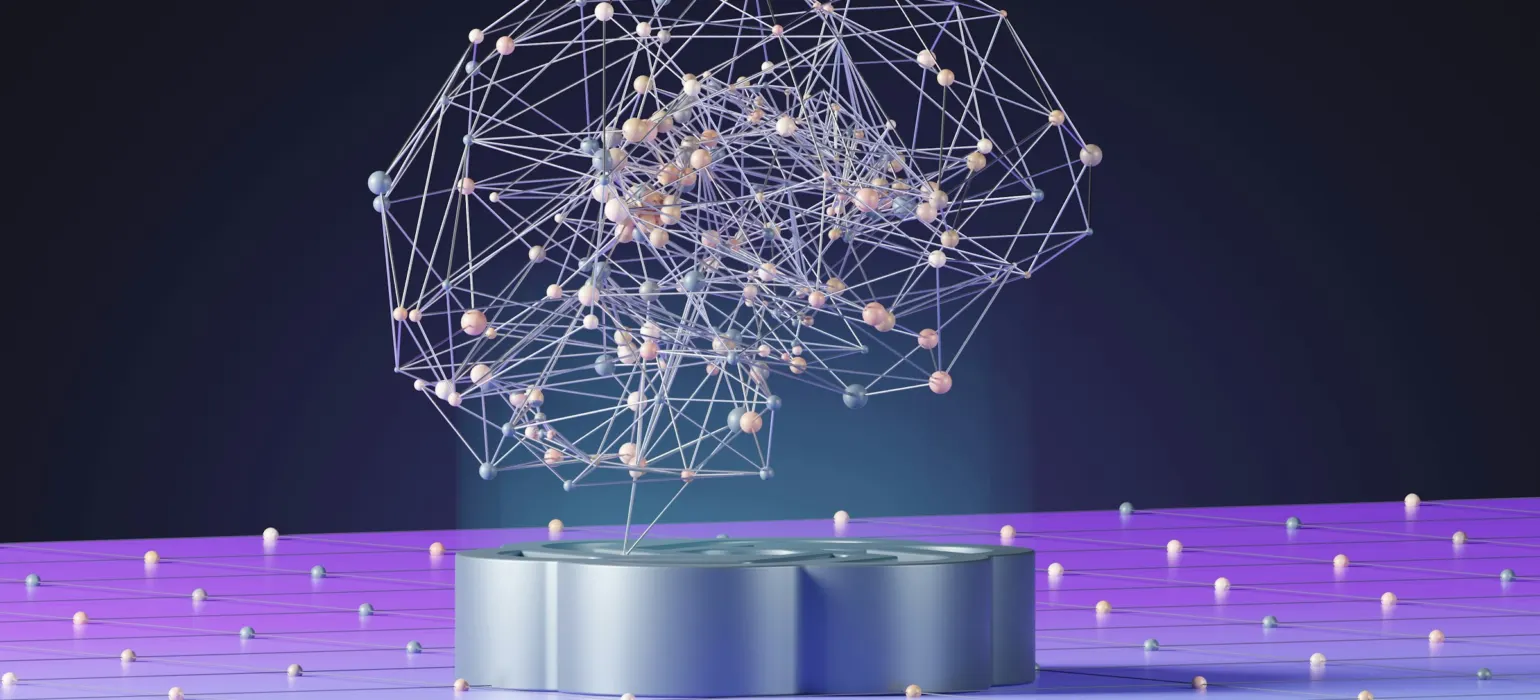 Abstract network sphere representing artificial intelligence