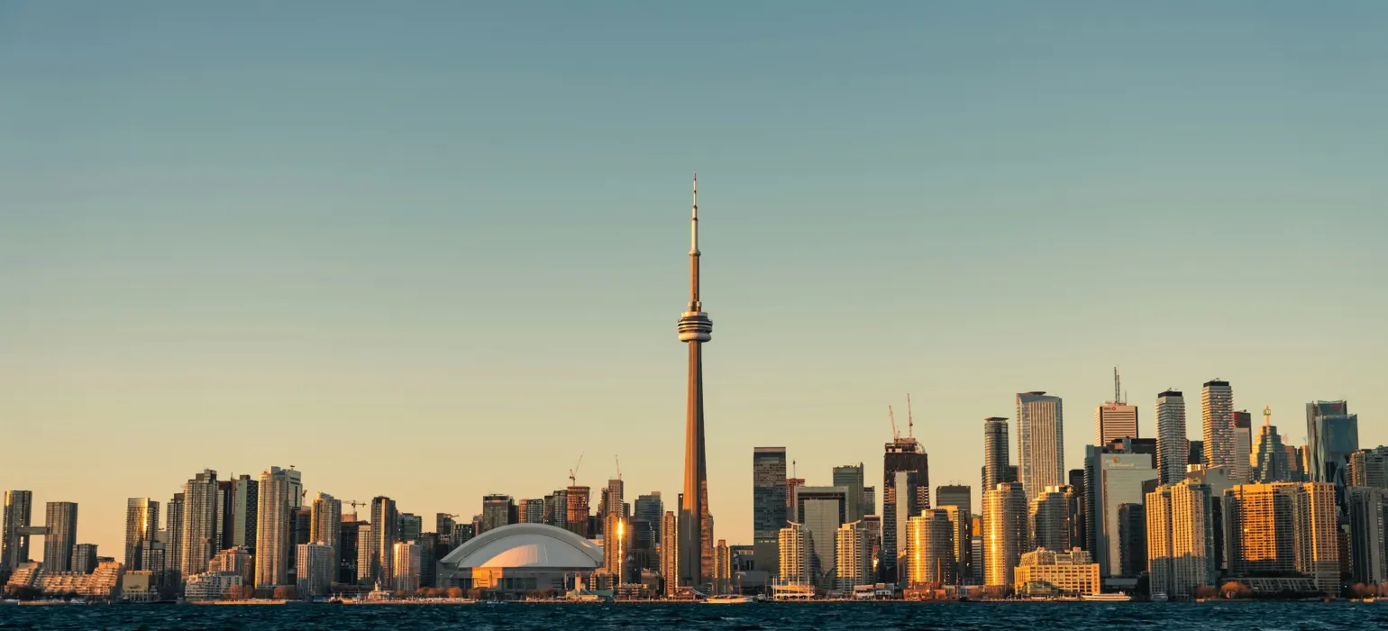 A view of a city skyline from a body of water