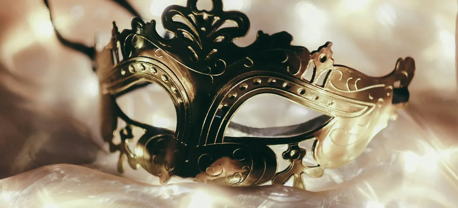 Ornate gold masquerade mask